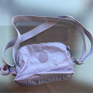 Kipling shoulder/cross body bag in lilac w/gorilla